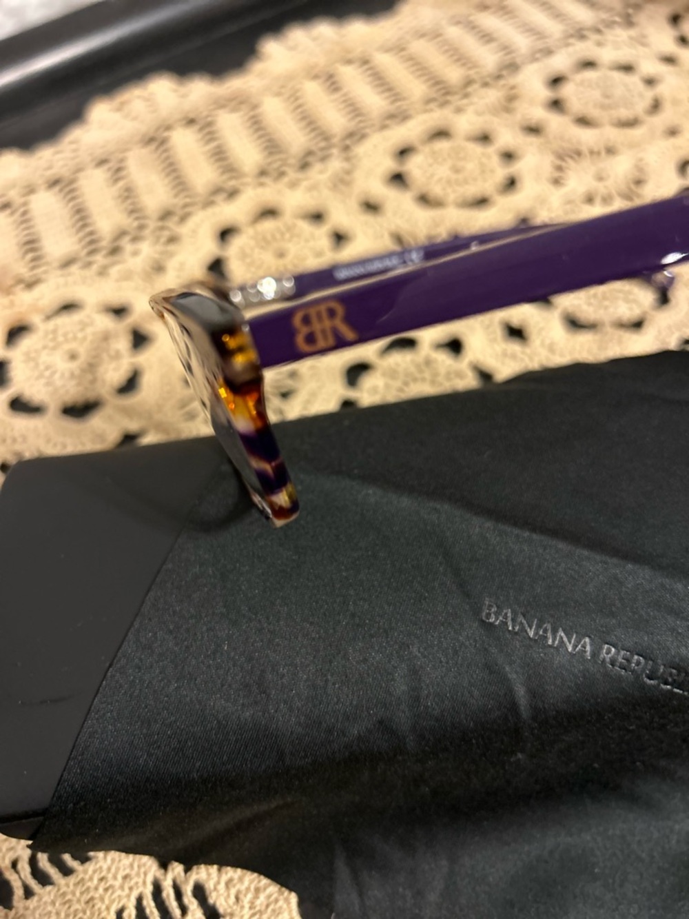 Banana Republic Tortoiseshell Prescription Frames with Purple Temples - Picture 5 of 8